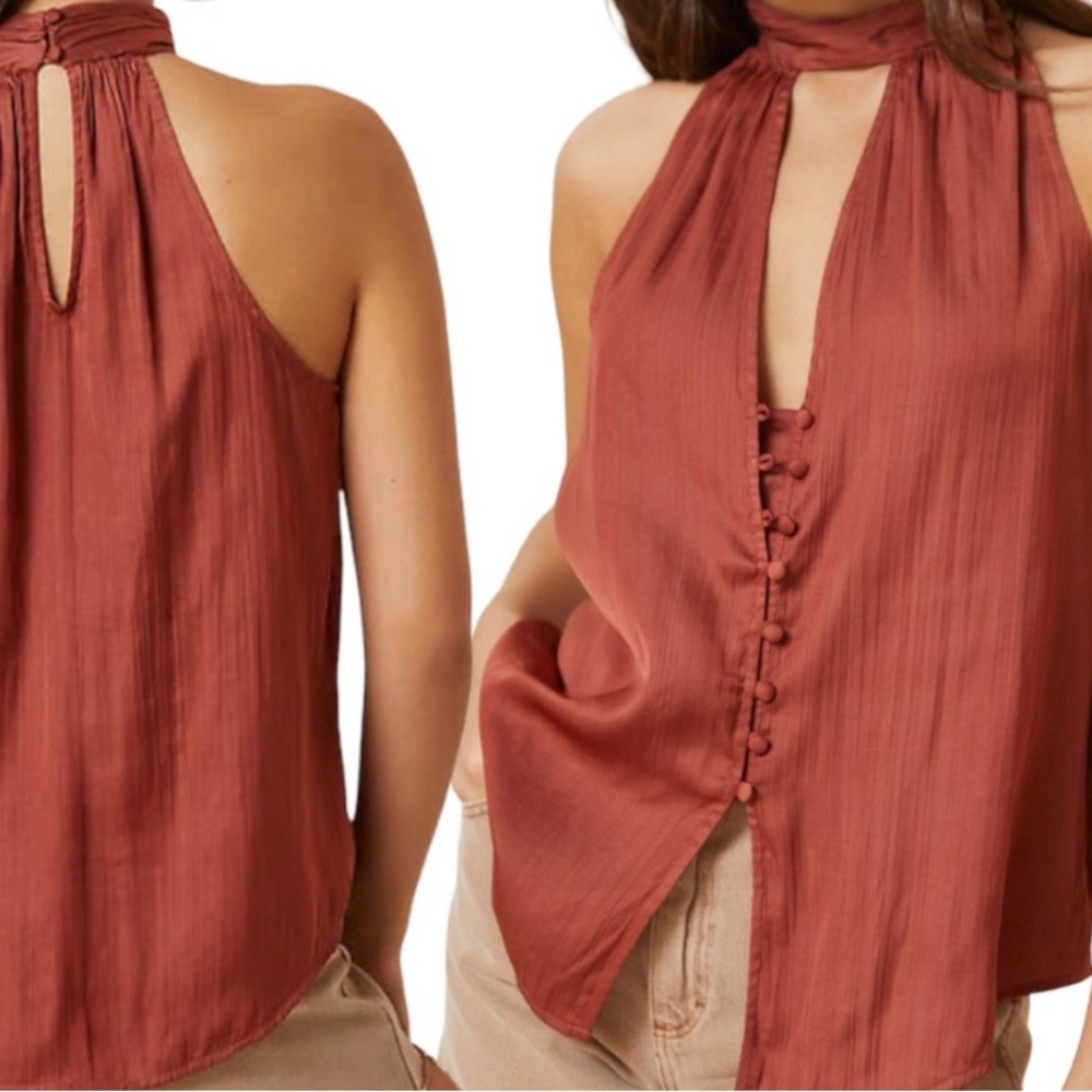 Anthropologie Cutout Halter Top